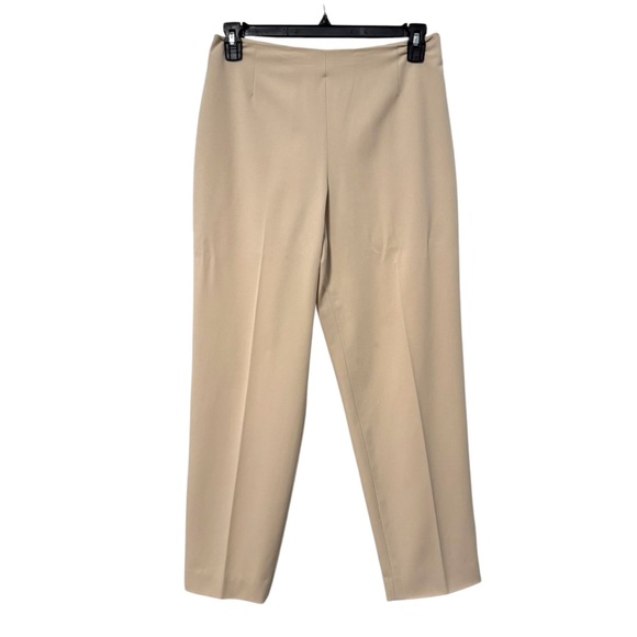 Parisian Signature Petite Pull On Straight Leg Dress Pants Tan Cream Size 10P - Picture 1 of 5